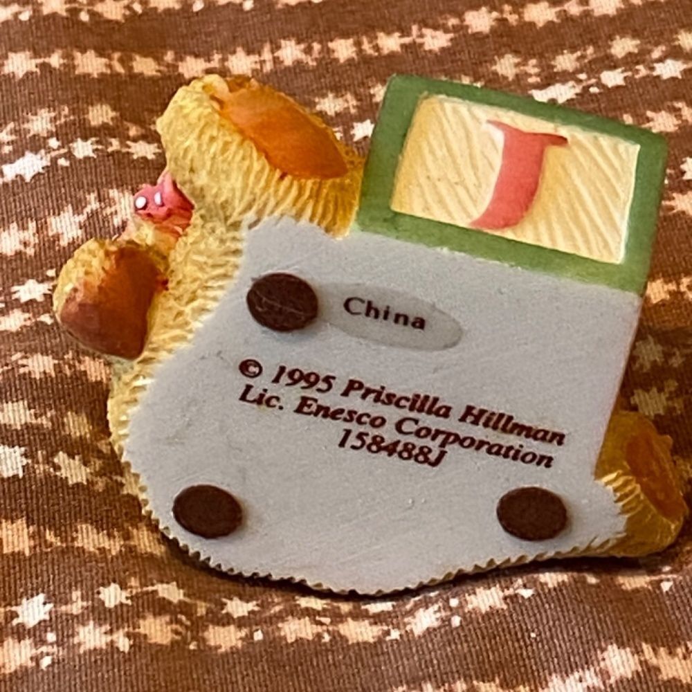 Vintage 1995 Priscilla Hillman J Alphabet Bear Cherished Teddies - Picture 3 of 4